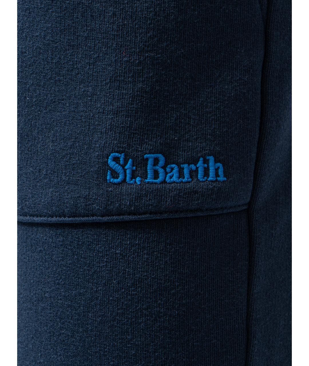 MC2 SAINT BARTH Синие хлопковые повседневные брюки, фото 4