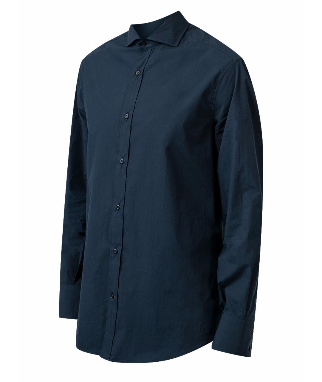 BRUNELLO CUCINELLI Темно-синяя хлопковая кэжуал рубашка, фото 1