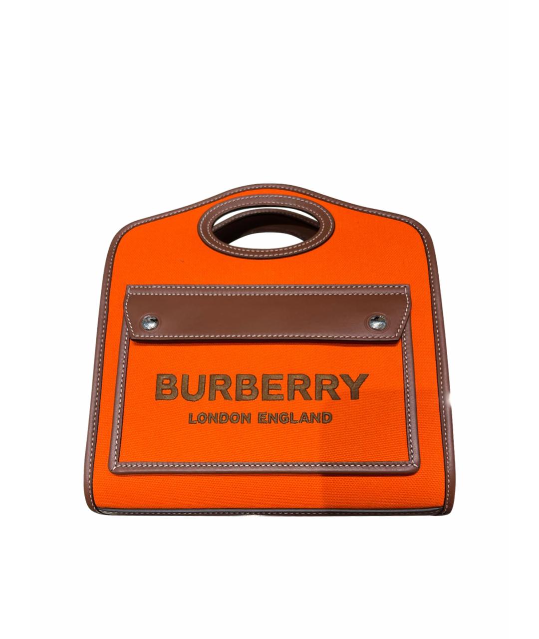 BURBERRY Оранжевая тканевая сумка через плечо, фото 1