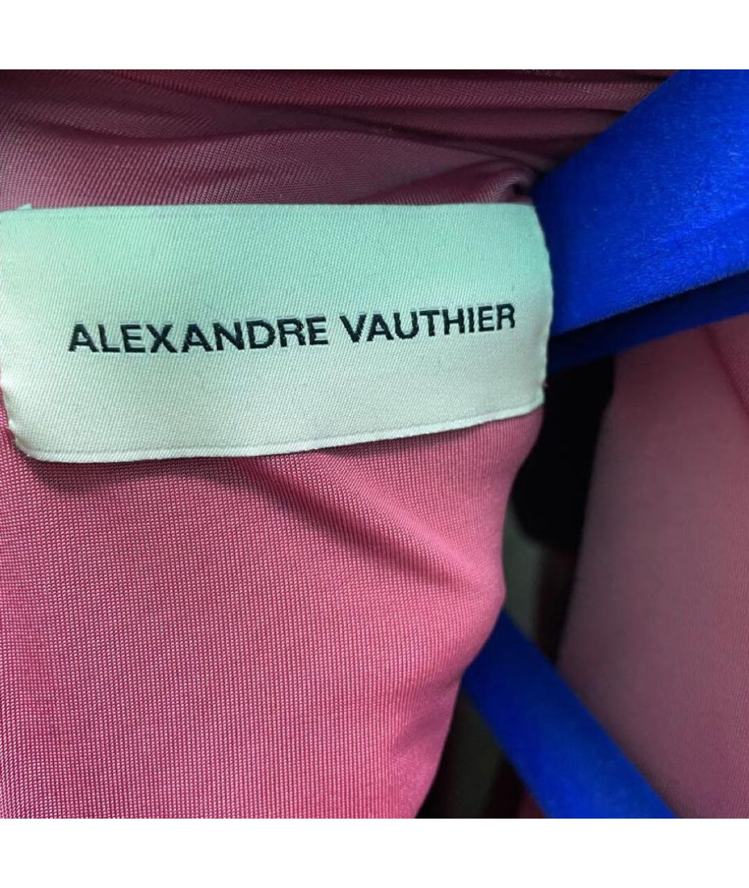 ALEXANDRE VAUTHIER Антрацитовое велюровое коктейльное платье, фото 3