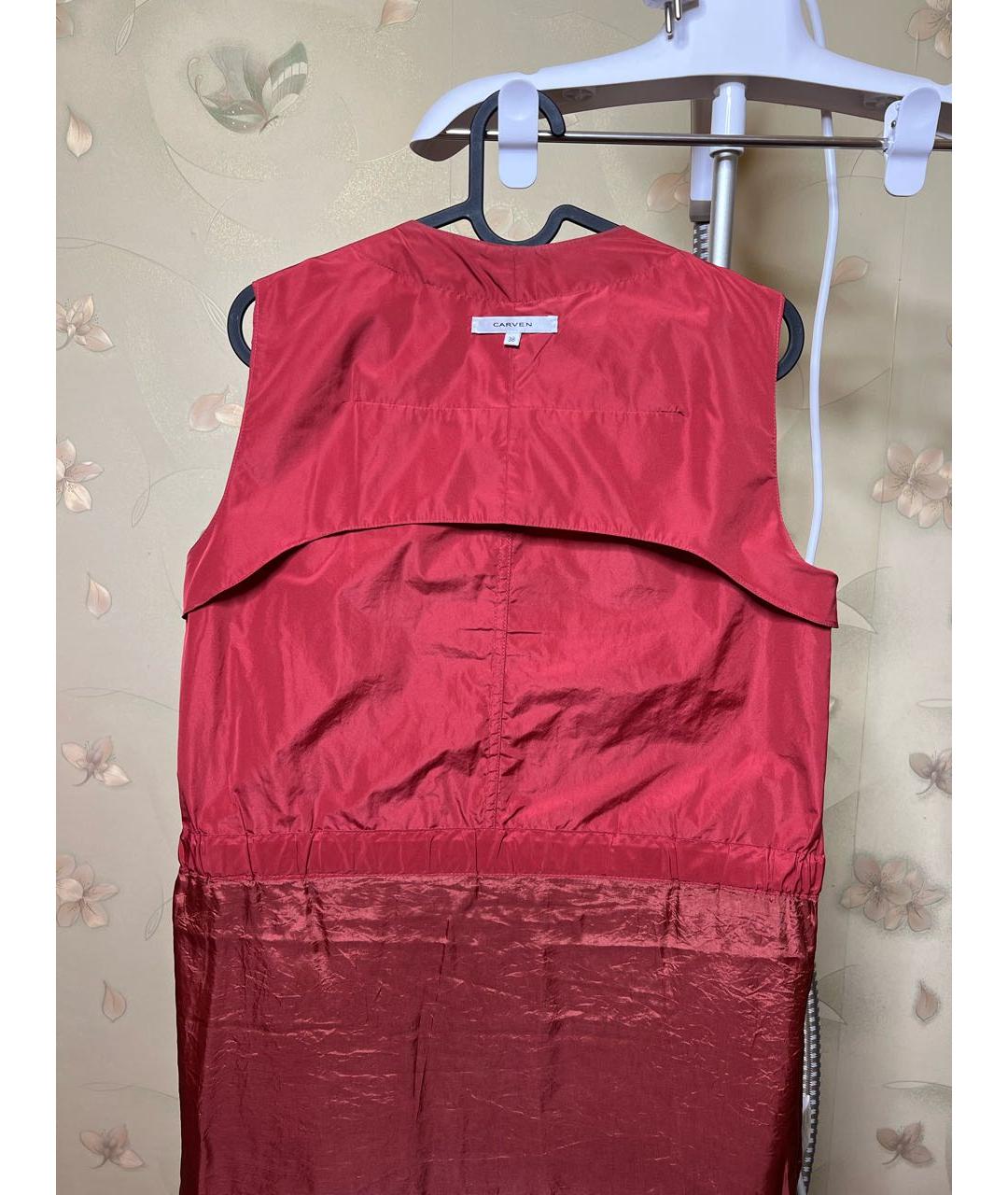 CARVEN Красное полиэстеровое платье, фото 3