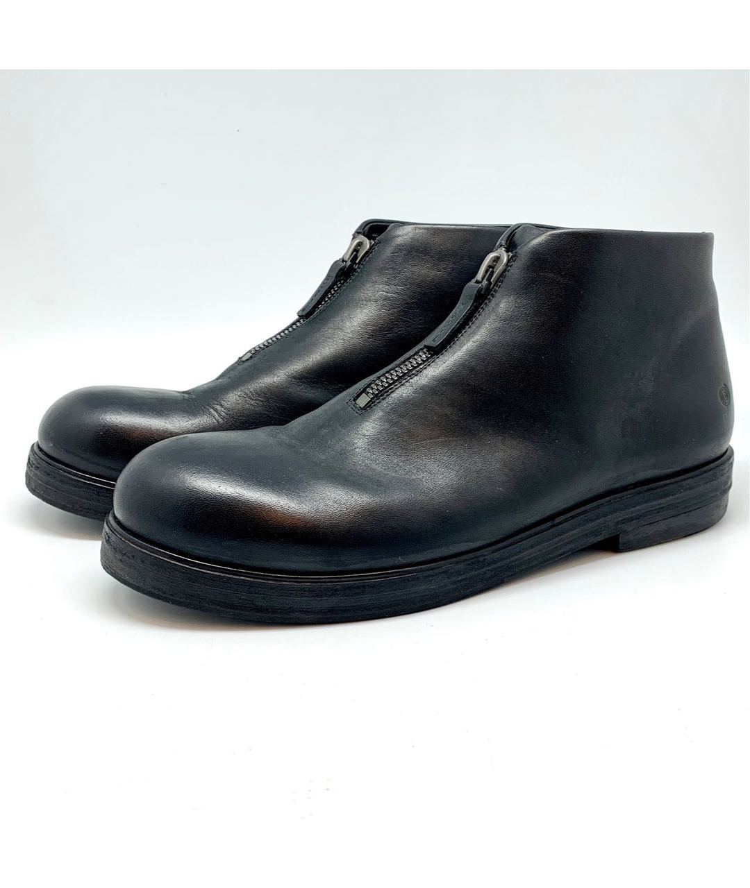 MARSELL Черные кожаные низкие ботинки, фото 2