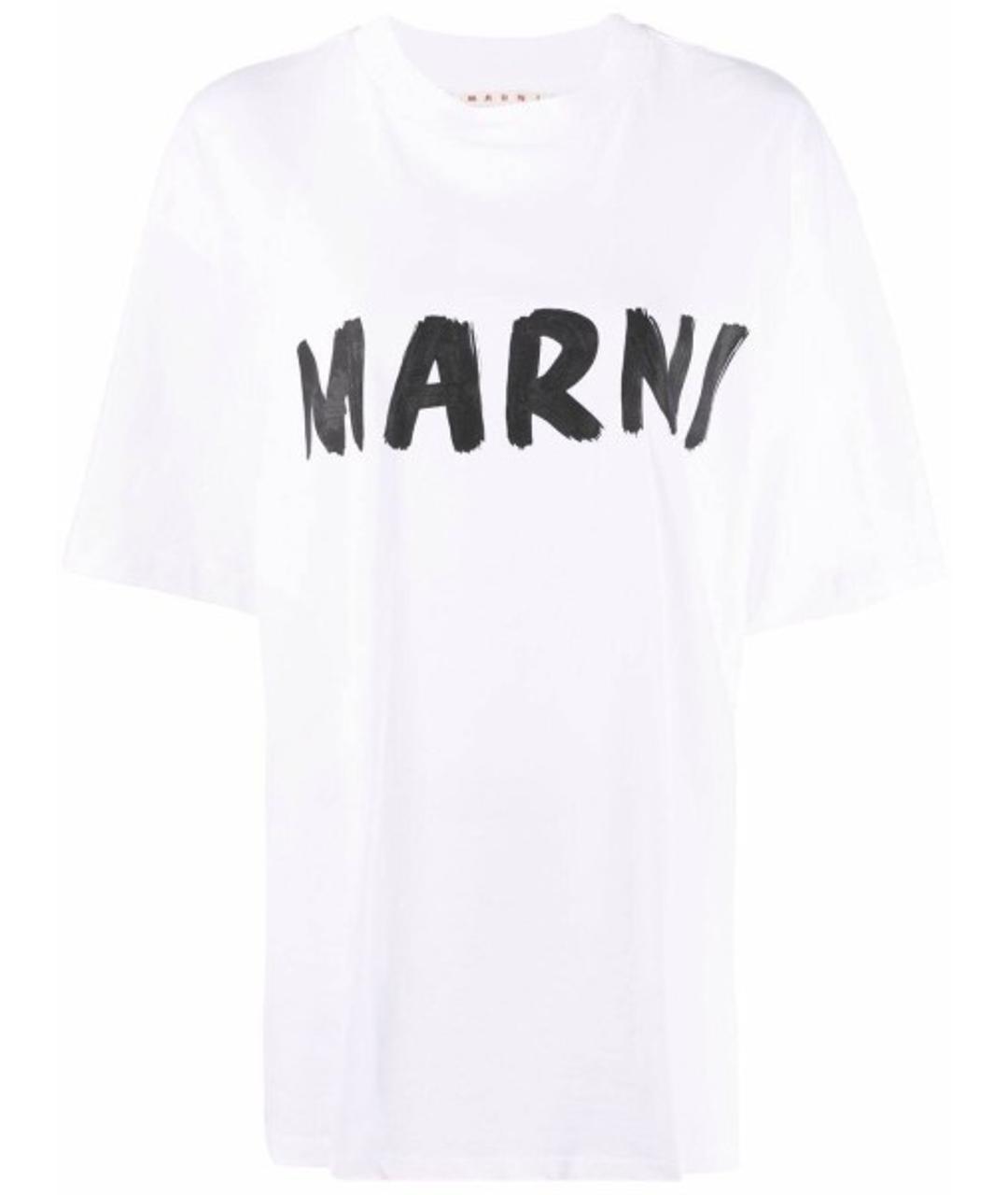 MARNI Белая хлопковая футболка, фото 2