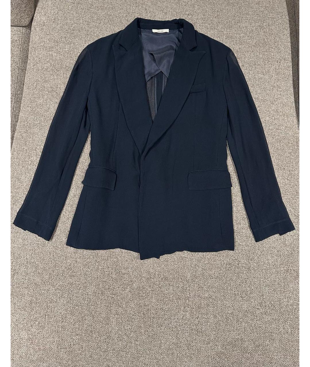 CELINE PRE-OWNED Темно-синий шелковый жакет/пиджак, фото 7