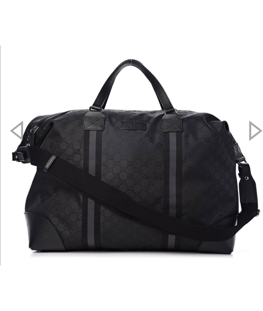GUCCI Черная кожаная дорожная/спортивная сумка, фото 9