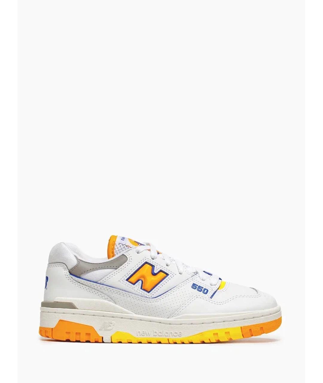NEW BALANCE Оранжевое кожаные кроссовки, фото 1