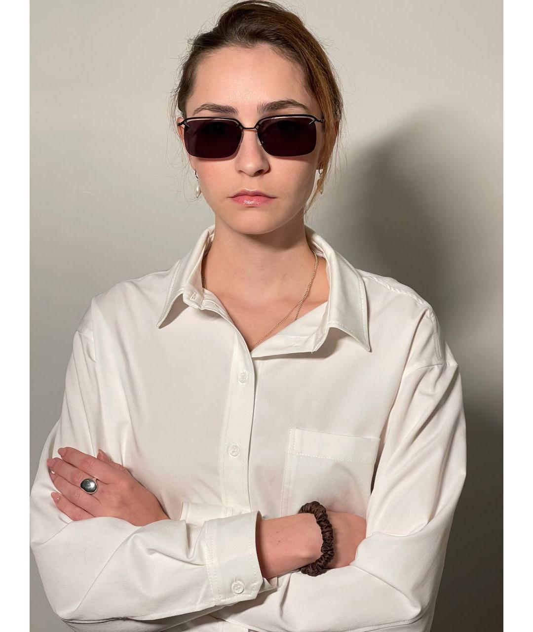 MCQ ALEXANDER MCQUEEN Черные металлические солнцезащитные очки, фото 6