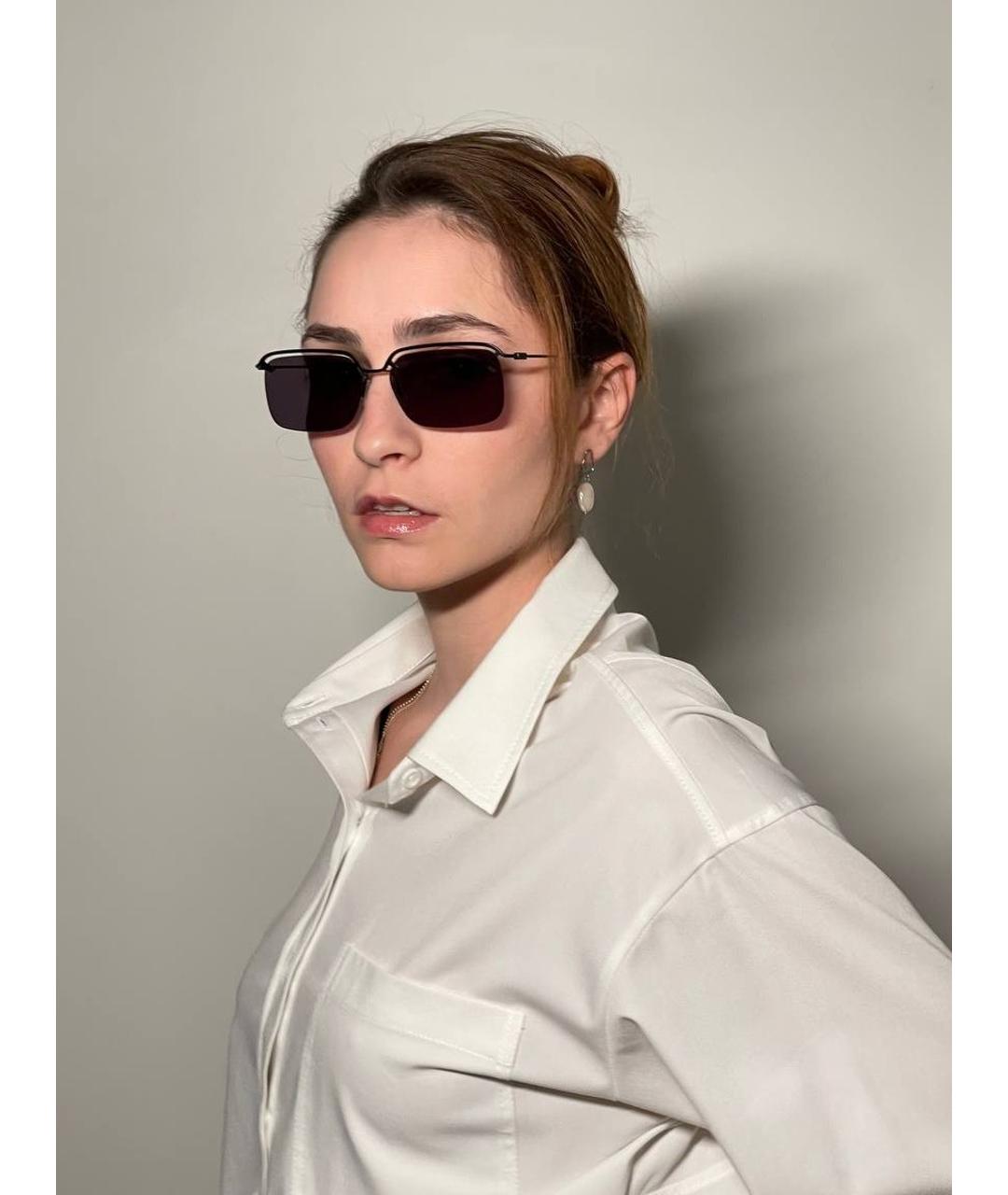 MCQ ALEXANDER MCQUEEN Черные металлические солнцезащитные очки, фото 5