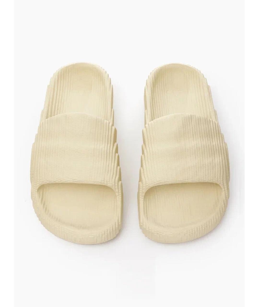 ADIDAS YEEZY Бежевые резиновые шлепанцы, фото 3