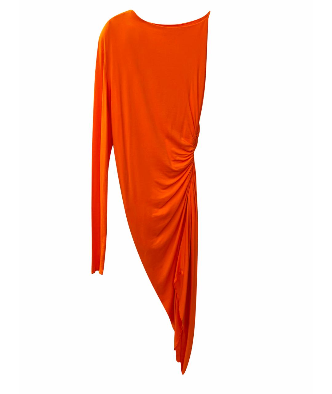 ALEXANDRE VAUTHIER Оранжевое вискозное коктейльное платье, фото 1