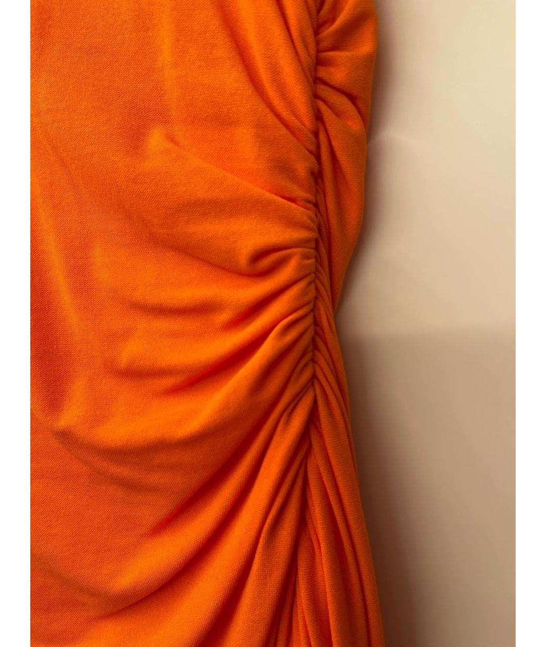 ALEXANDRE VAUTHIER Оранжевое вискозное коктейльное платье, фото 4