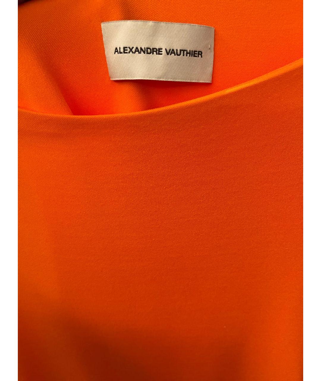 ALEXANDRE VAUTHIER Оранжевое вискозное коктейльное платье, фото 3