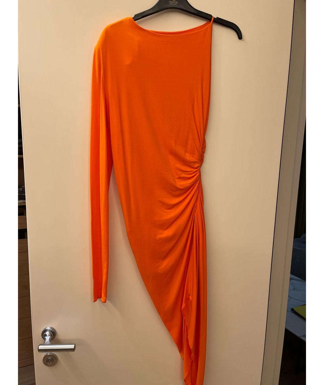 ALEXANDRE VAUTHIER Оранжевое вискозное коктейльное платье, фото 5