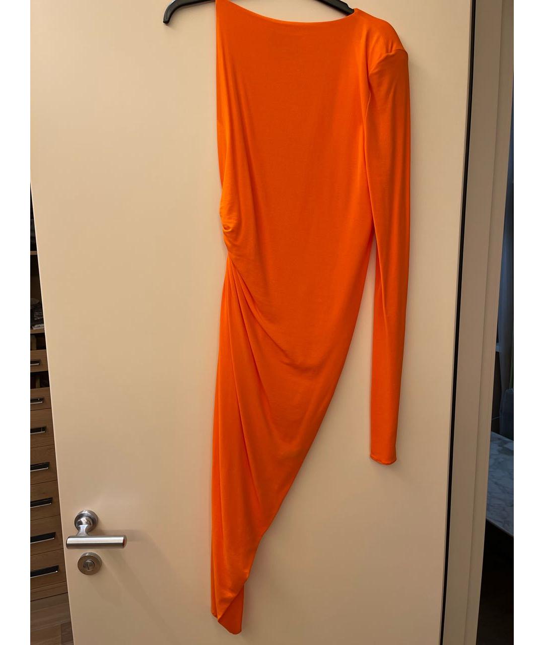 ALEXANDRE VAUTHIER Оранжевое вискозное коктейльное платье, фото 2