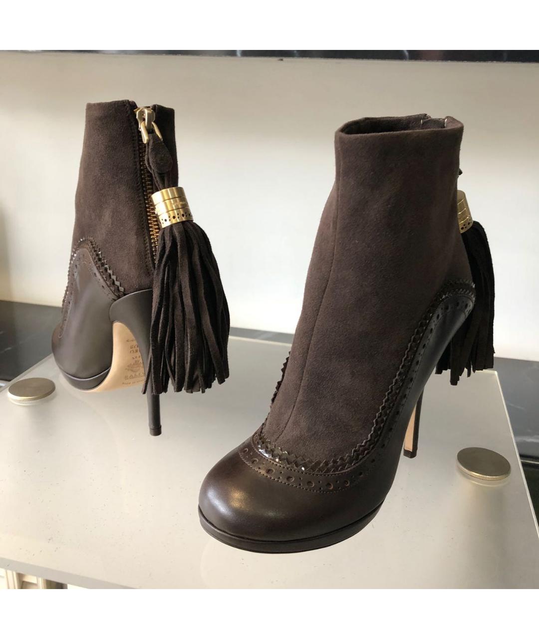 BALLY Коричневые кожаные ботильоны, фото 2