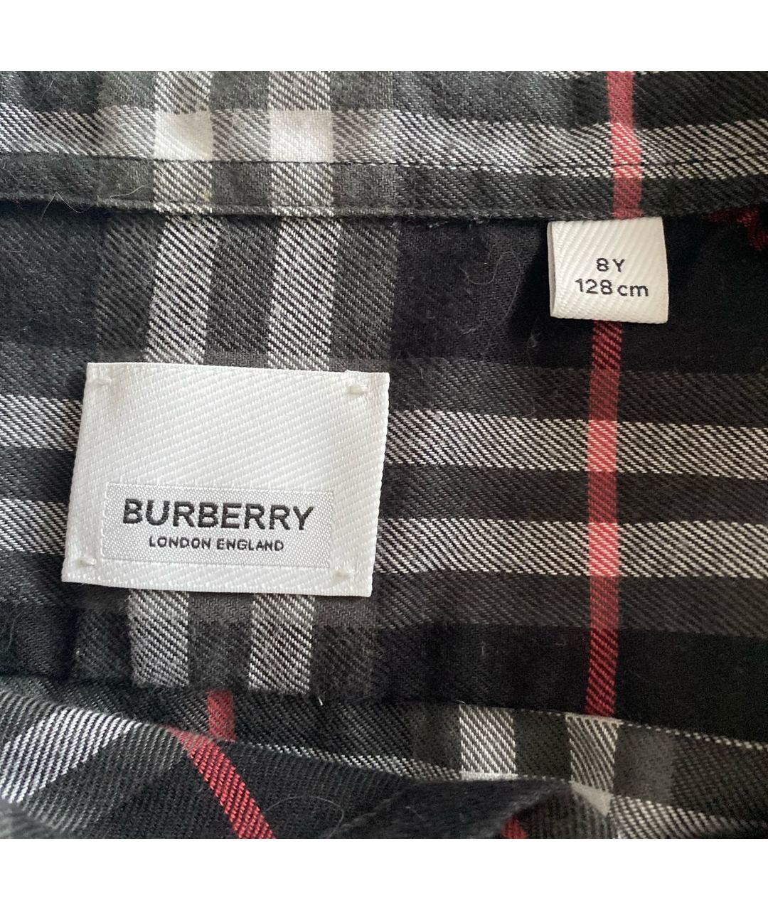 BURBERRY Черная хлопковая детская рубашка, фото 5
