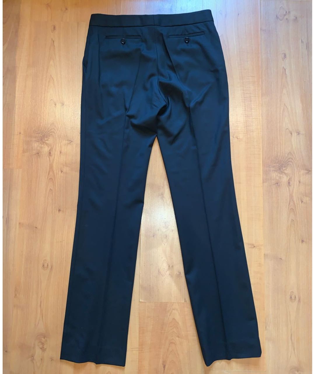SALVATORE FERRAGAMO Черные шерстяные прямые брюки, фото 2