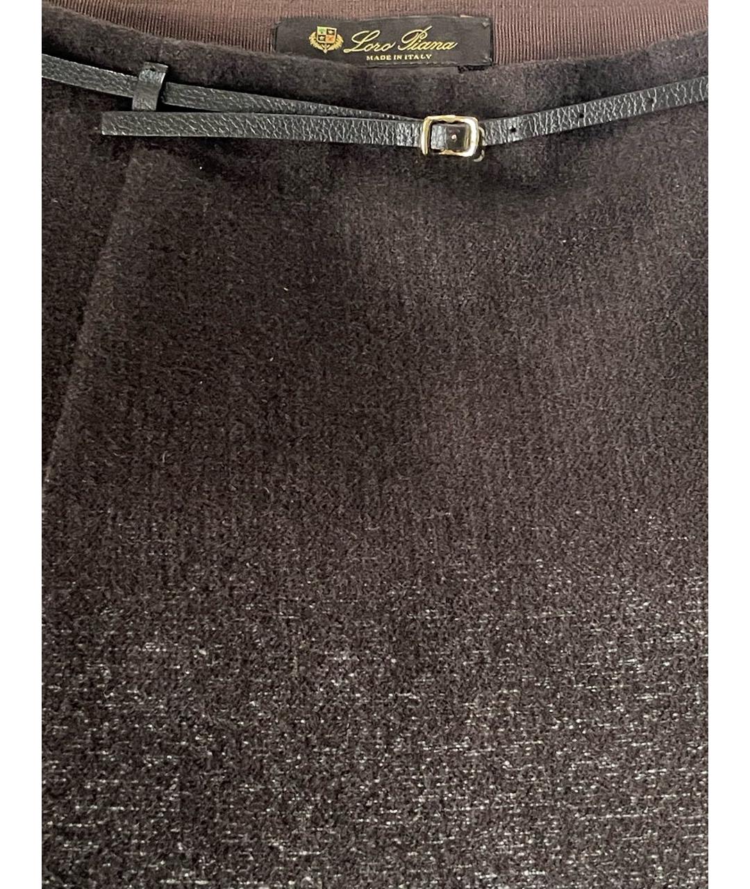 LORO PIANA Коричневая кашемировая юбка миди, фото 3