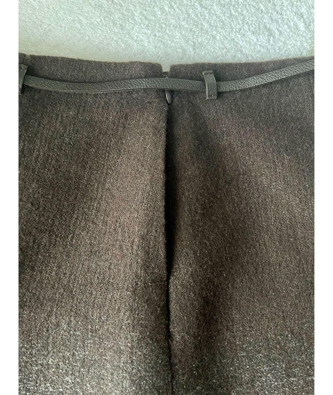 LORO PIANA Коричневая кашемировая юбка миди, фото 6