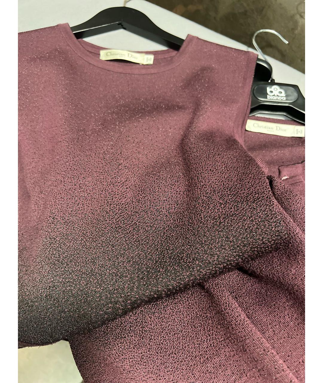 CHRISTIAN DIOR Бордовый костюм с юбками, фото 4