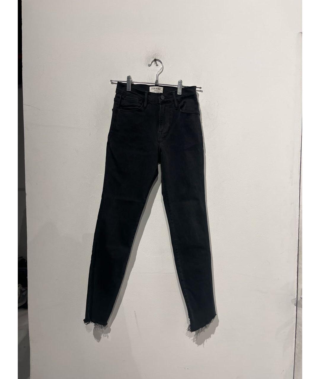 FRAME Черные хлопковые джинсы слим, фото 2
