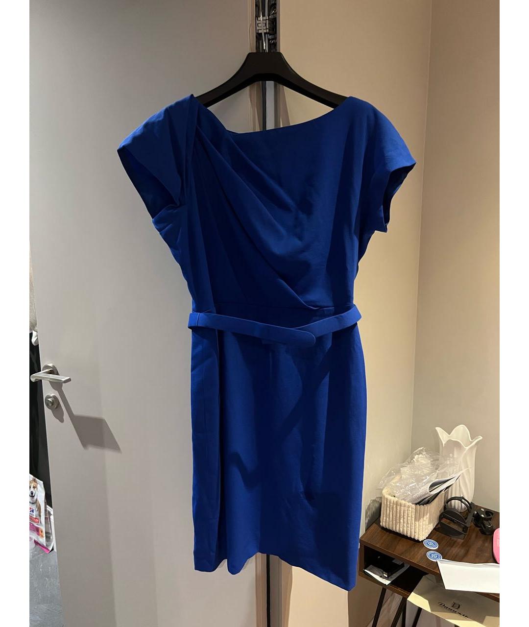 ESCADA Темно-синее шерстяное повседневное платье, фото 8