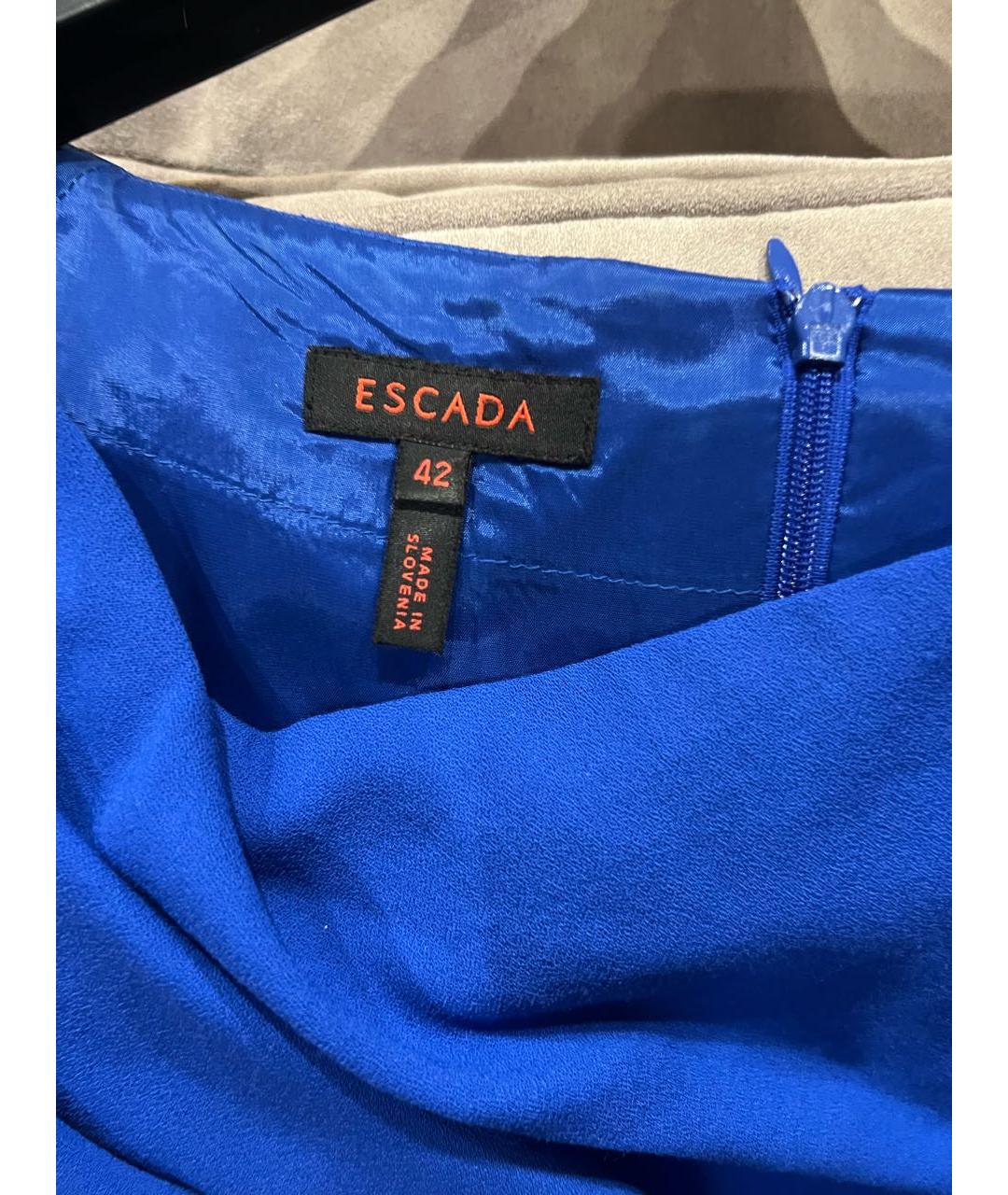 ESCADA Темно-синее шерстяное повседневное платье, фото 5