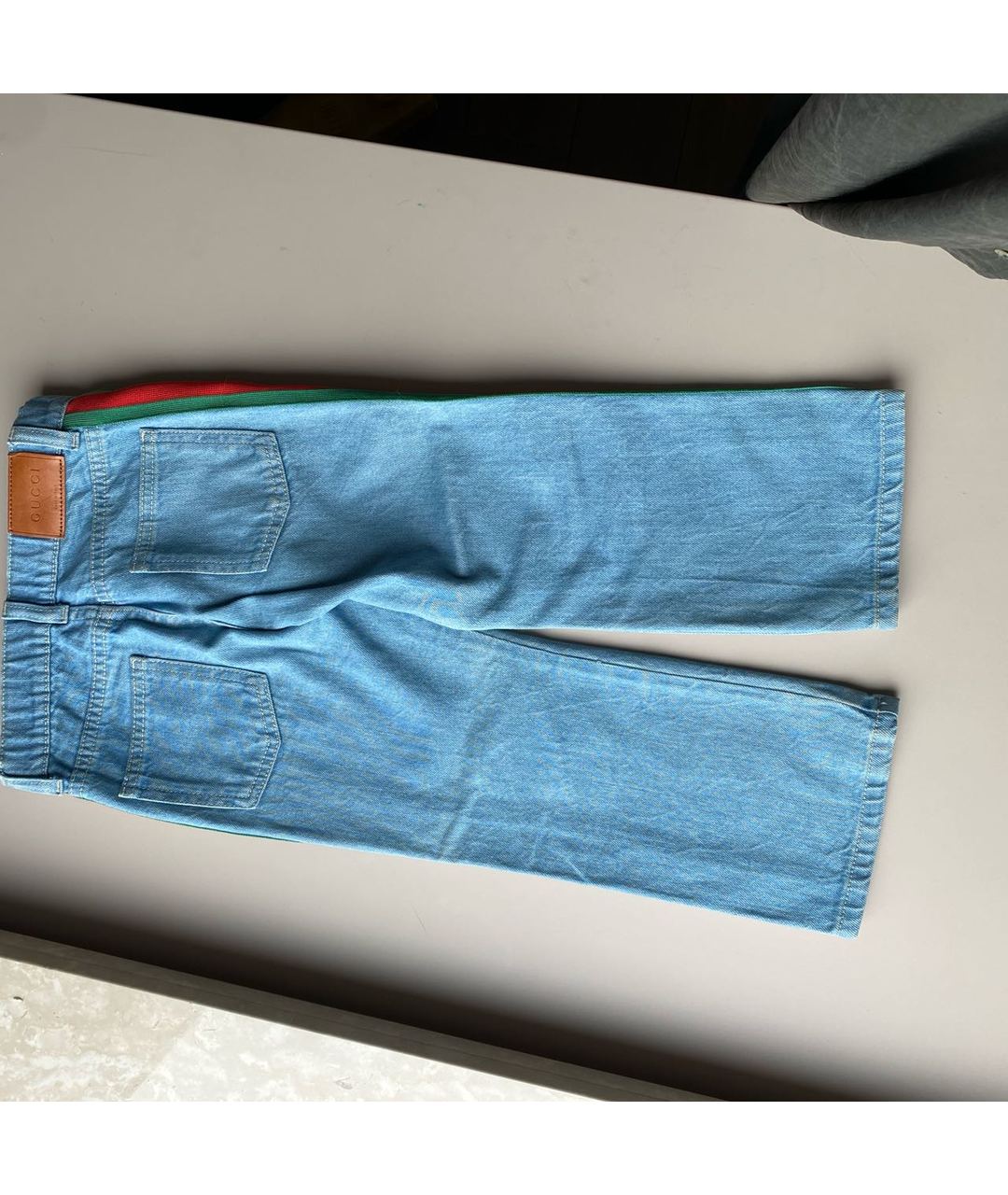 GUCCI Голубые хлопковые детские джинсы, фото 2