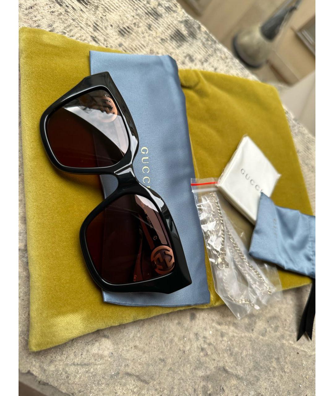 GUCCI Черные пластиковые солнцезащитные очки, фото 5