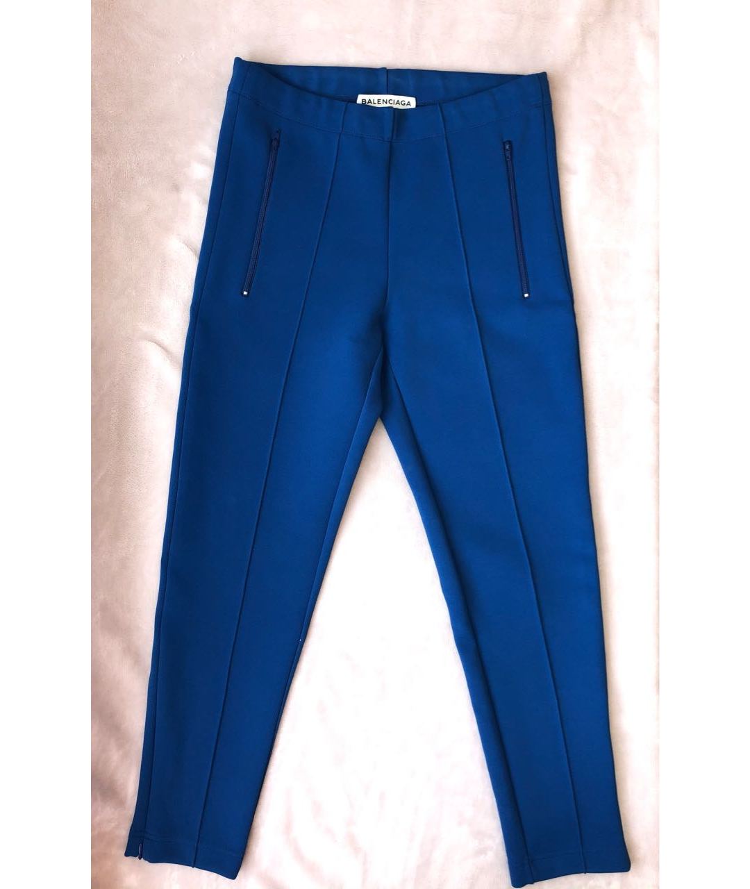 BALENCIAGA Синие полиэстеровые брюки узкие, фото 7