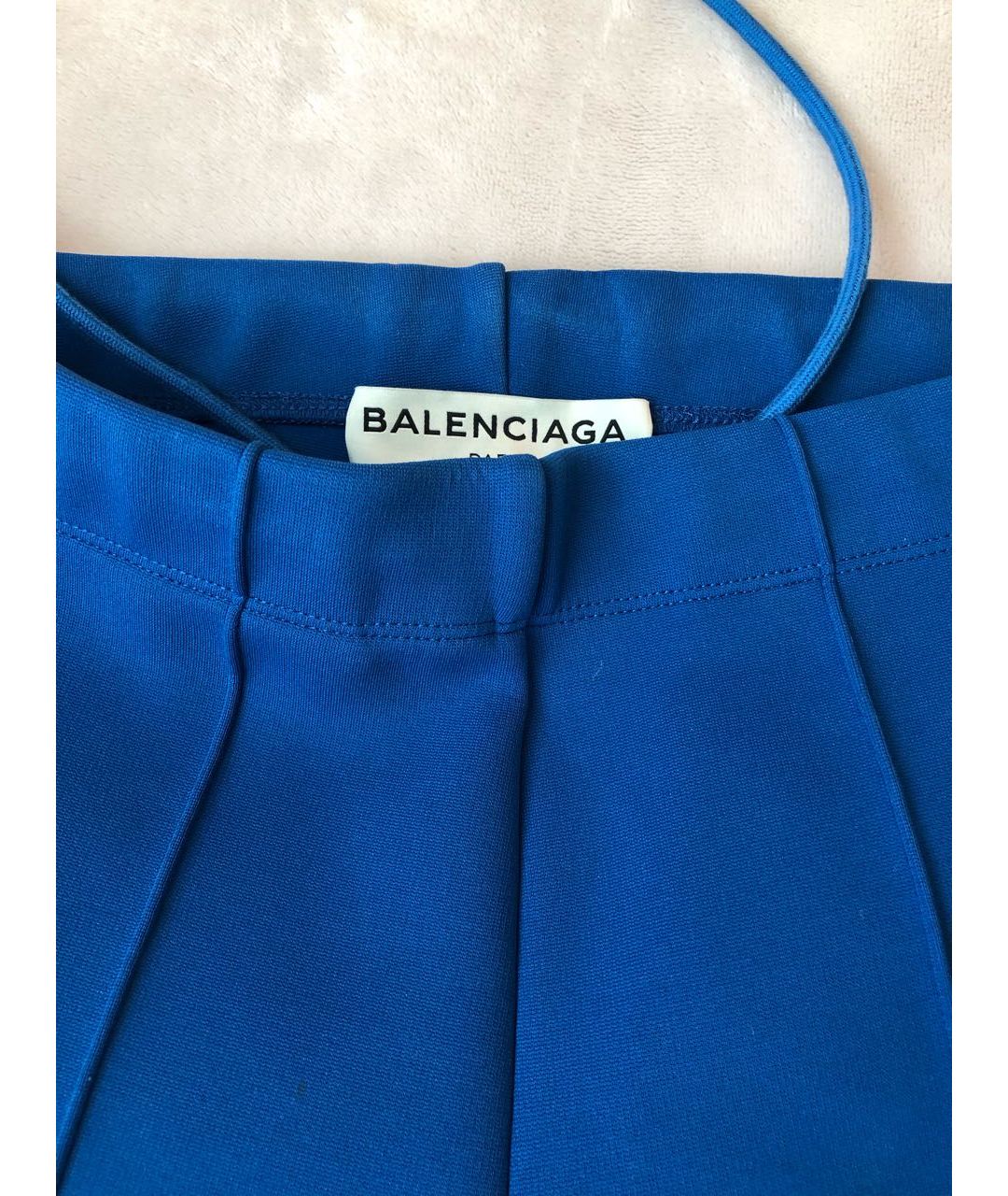 BALENCIAGA Синие полиэстеровые брюки узкие, фото 3