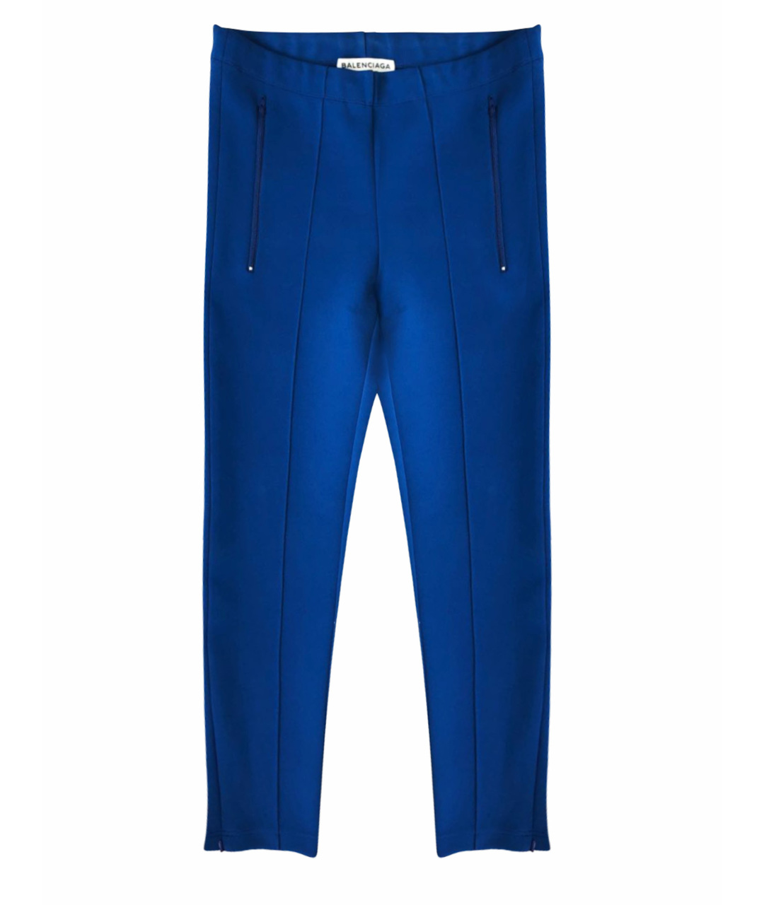 BALENCIAGA Синие полиэстеровые брюки узкие, фото 1