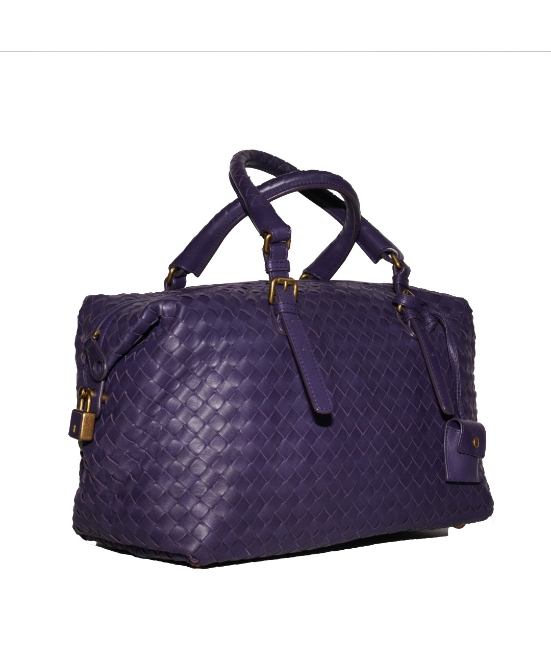 BOTTEGA VENETA Фиолетовая пелетеная сумка тоут, фото 3