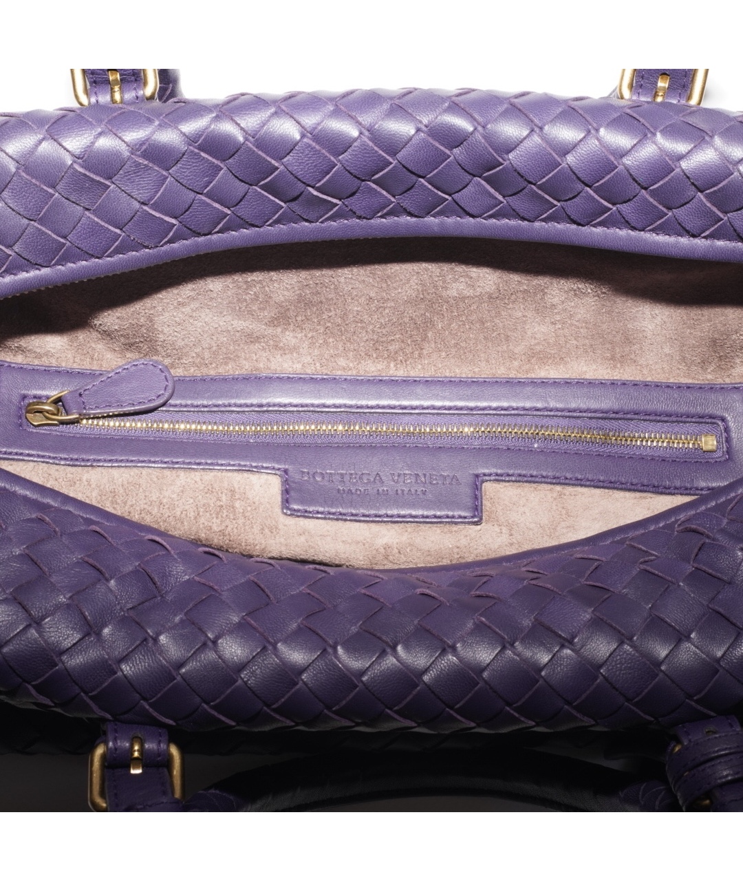BOTTEGA VENETA Фиолетовая пелетеная сумка тоут, фото 4