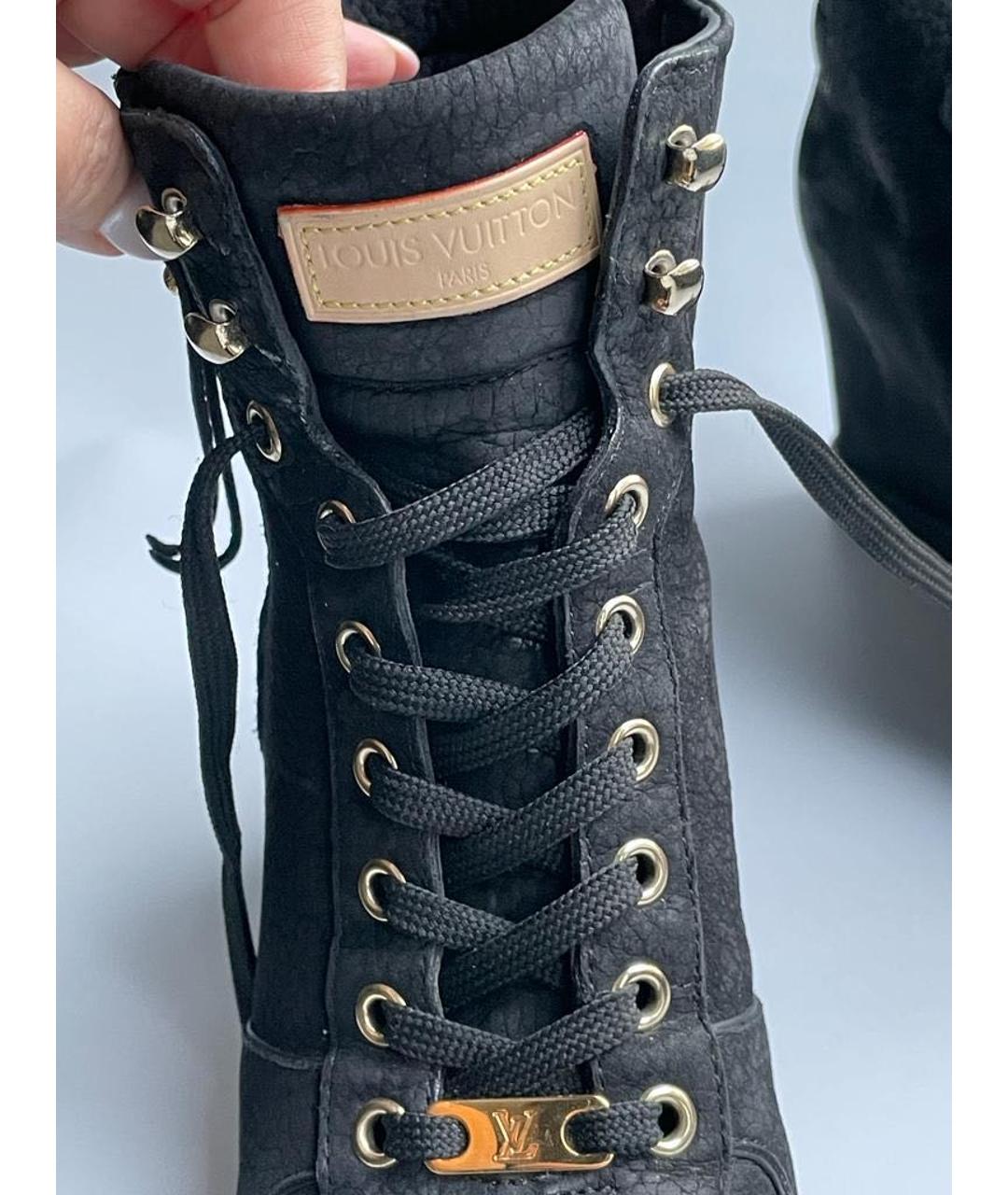 LOUIS VUITTON PRE-OWNED Черные текстильные ботинки, фото 3