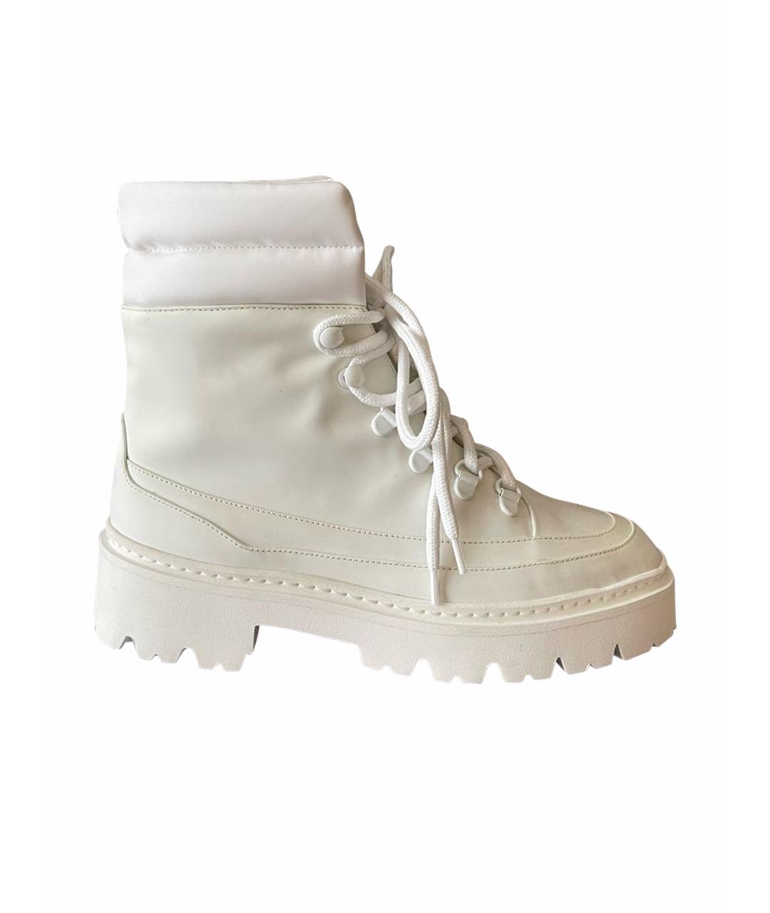 GIA COUTURE Белые кожаные ботинки, фото 1