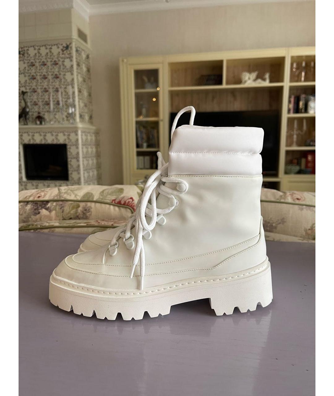 GIA COUTURE Белые кожаные ботинки, фото 6