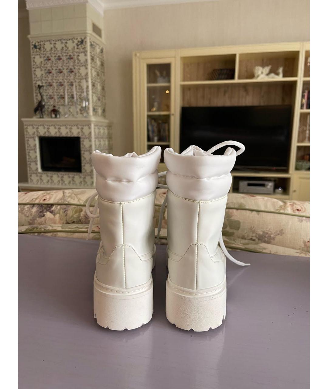 GIA COUTURE Белые кожаные ботинки, фото 3