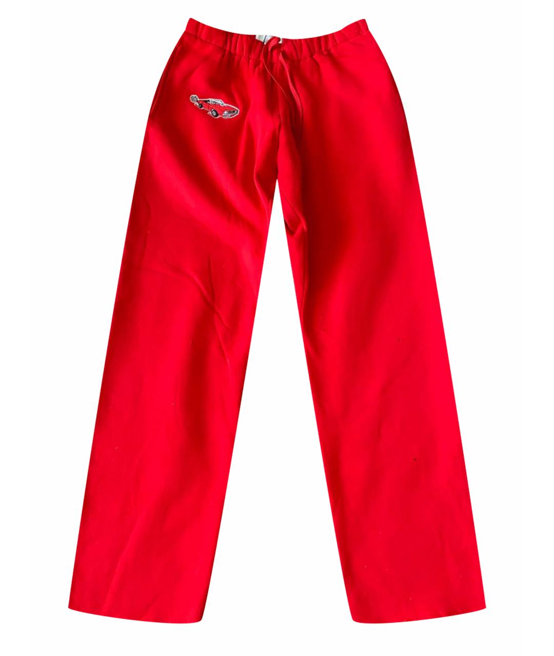 NATASHA ZINKO Красные хлопковые повседневные брюки, фото 1
