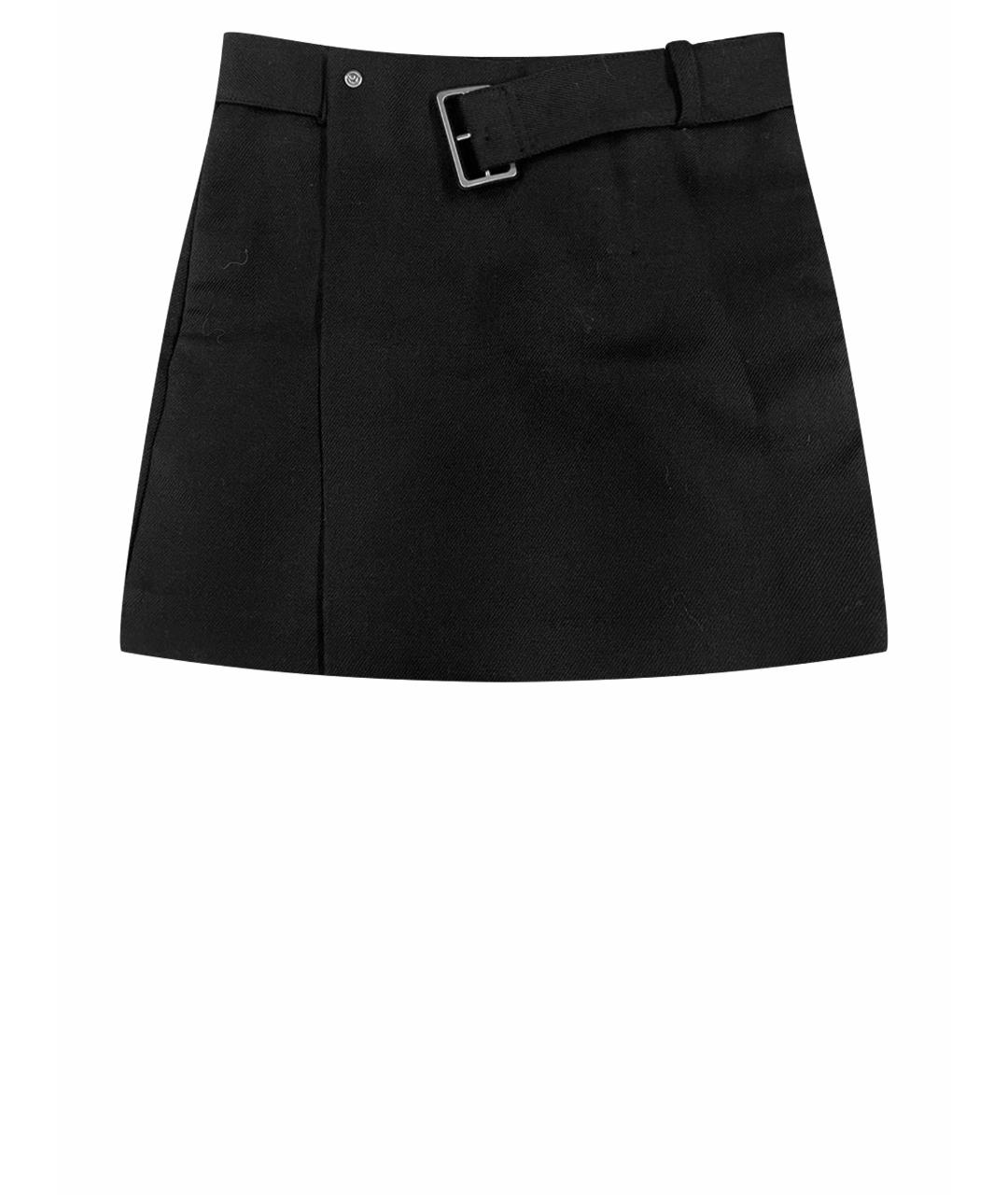 AMI Черная шерстяная юбка мини, фото 1