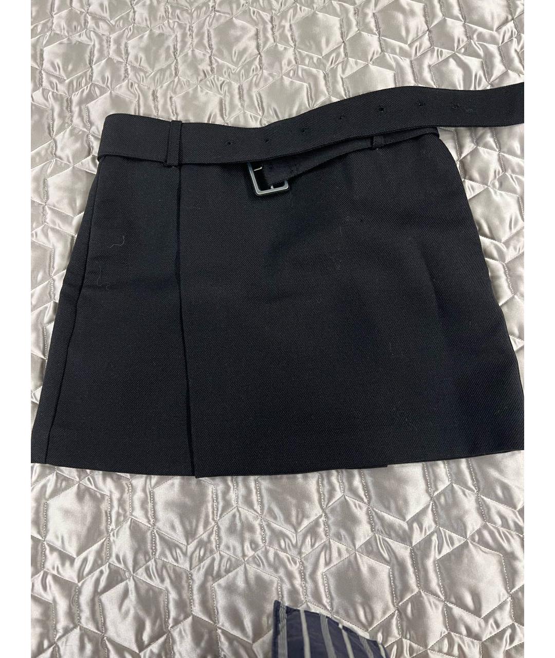 AMI Черная шерстяная юбка мини, фото 3