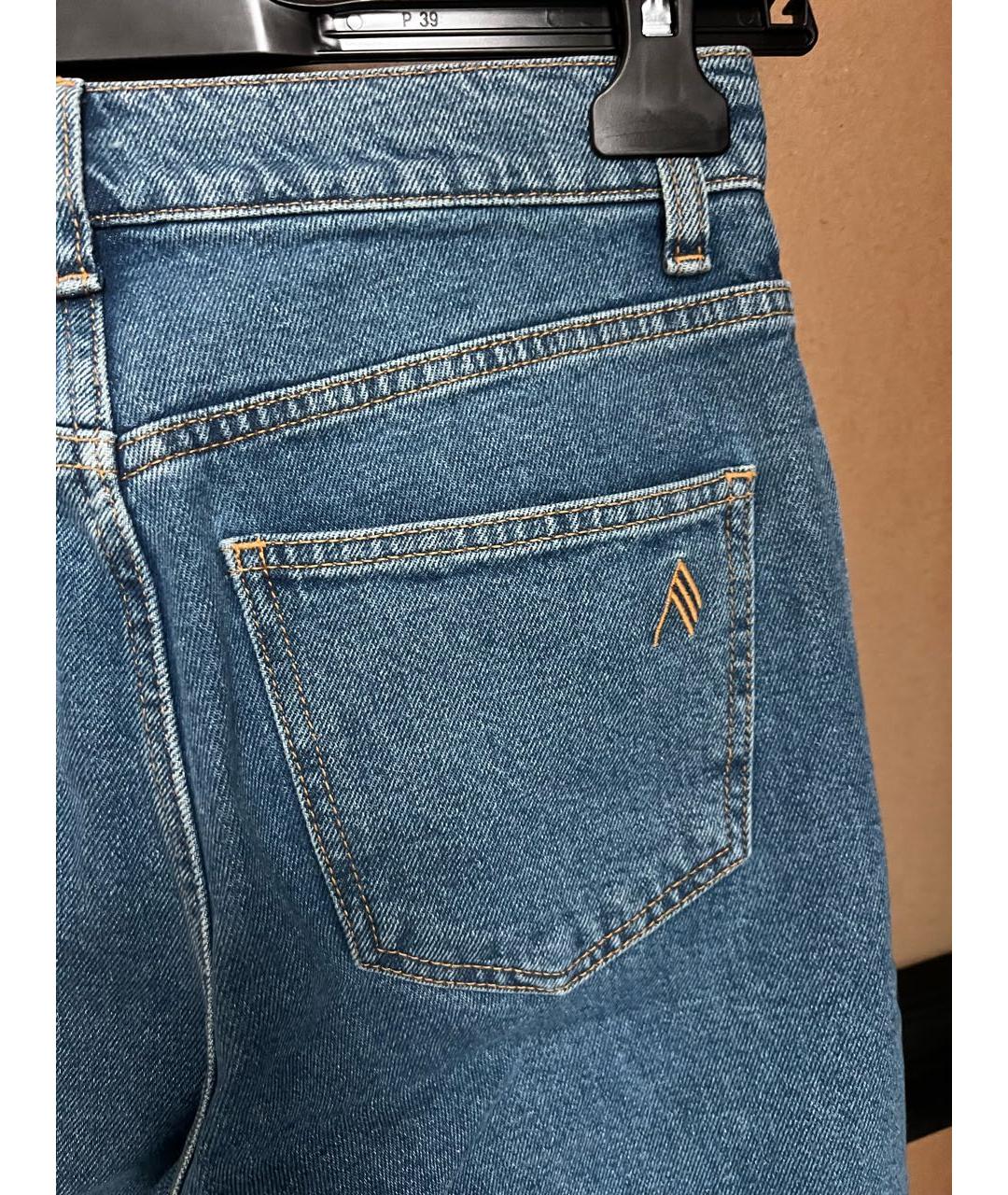 THE ATTICO Синие хлопко-полиэстеровые прямые джинсы, фото 5