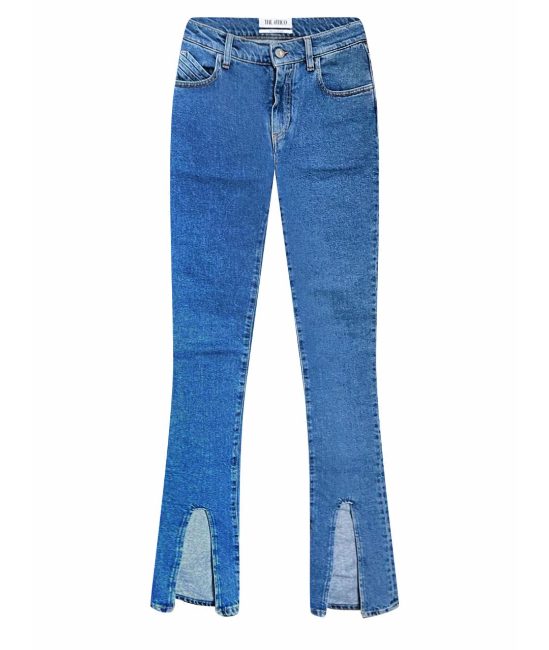 THE ATTICO Синие хлопко-полиэстеровые прямые джинсы, фото 1