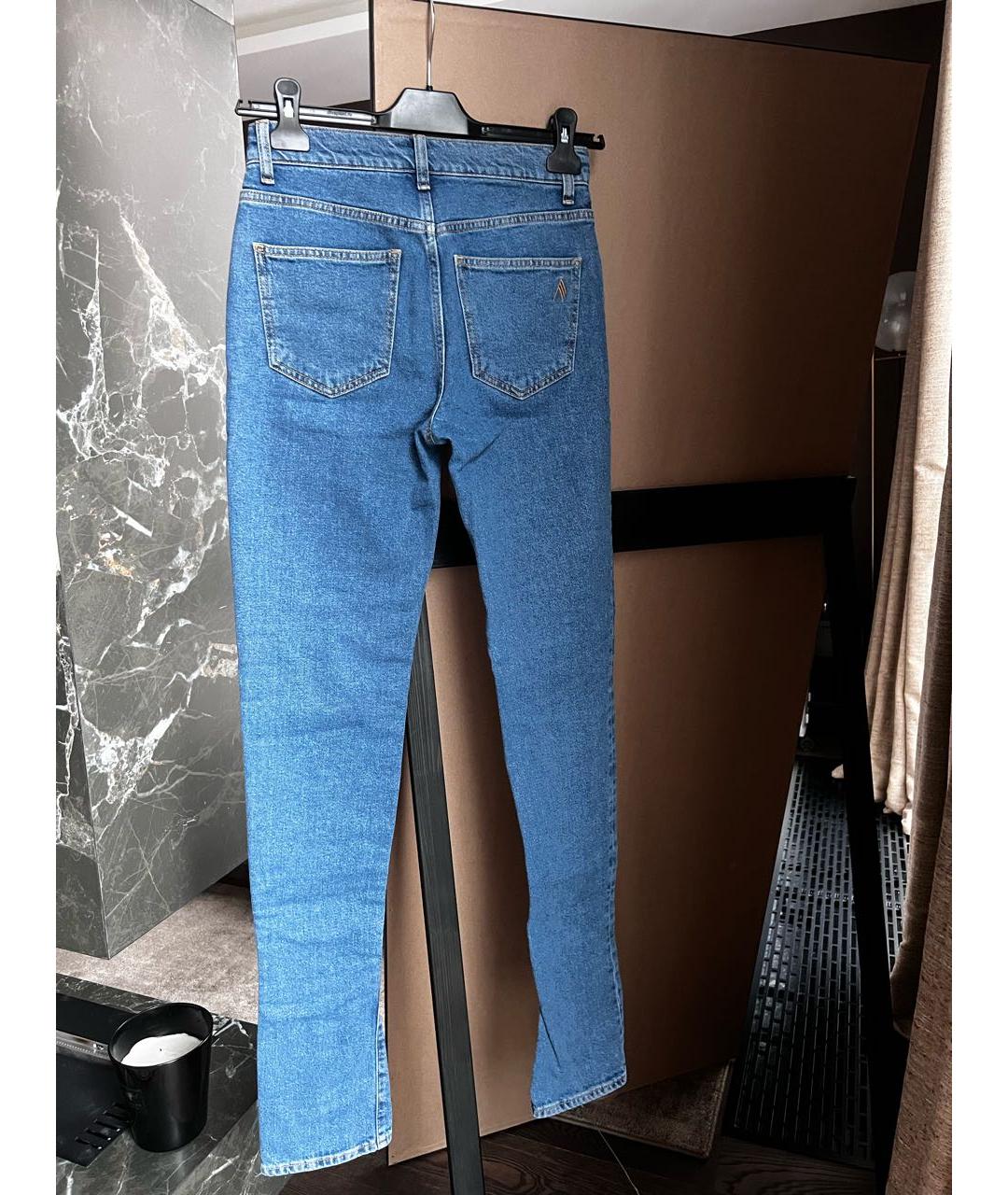 THE ATTICO Синие хлопко-полиэстеровые прямые джинсы, фото 2