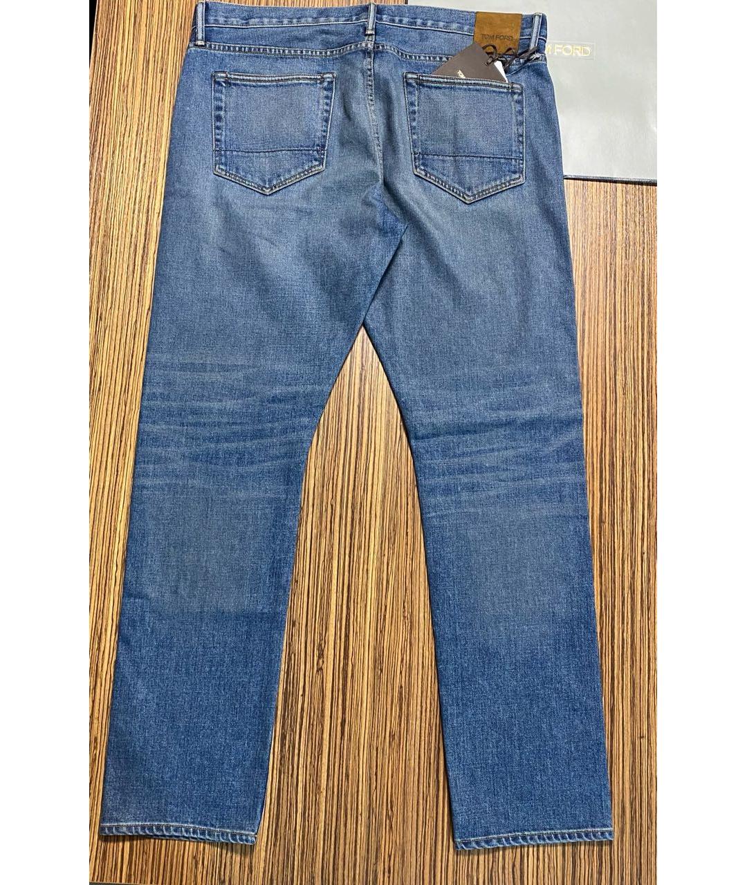 TOM FORD Голубые хлопко-эластановые джинсы скинни, фото 2