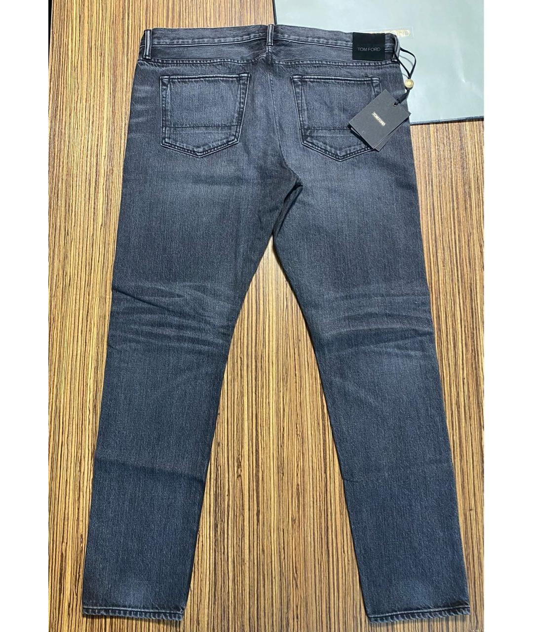 TOM FORD Серые хлопко-эластановые джинсы скинни, фото 2