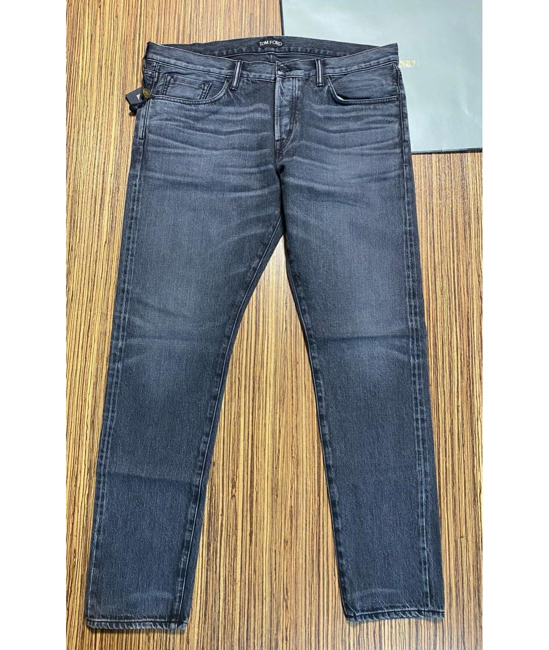 TOM FORD Серые хлопко-эластановые джинсы скинни, фото 6