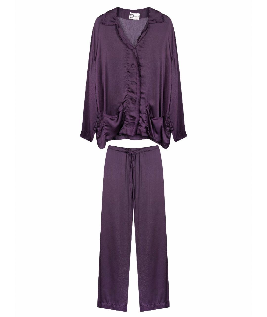 LANVIN Фиолетовая шелковая пижама, фото 1