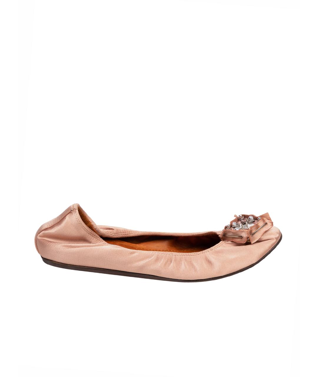 LANVIN Розовые синтетические балетки, фото 1