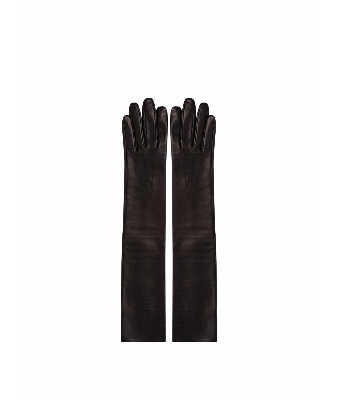LANVIN Черные кожаные перчатки, фото 1